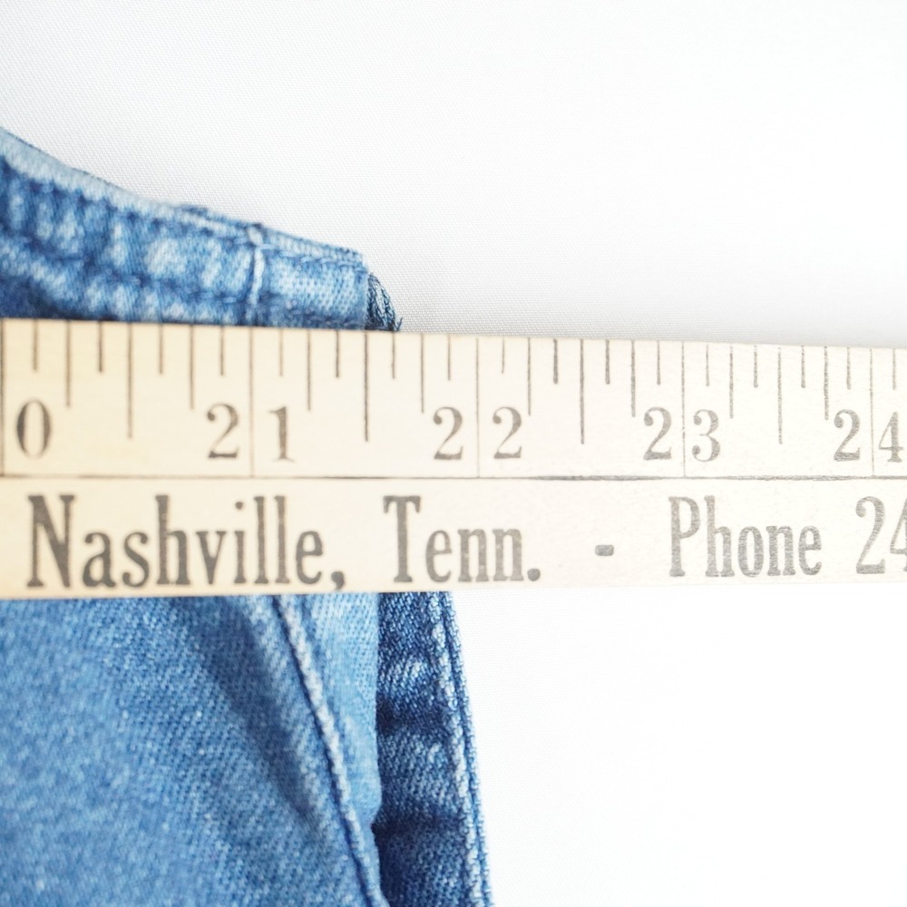 VTG Blue J Denim Jumper Dress XL Blue Button Cargo Pocket Midi Casual Teacher - Picture 3 of 12
